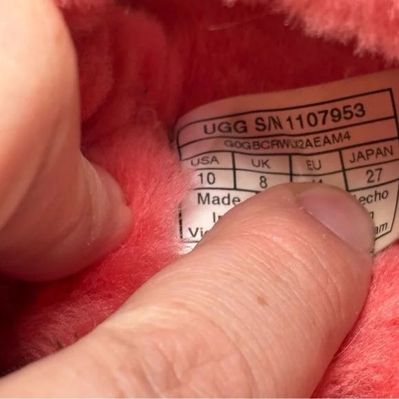 UGG Oh Yeah Fluff Womens Size 10 Coral Sheepskin Slingback Slippers Shoe - Picture 5 of 9